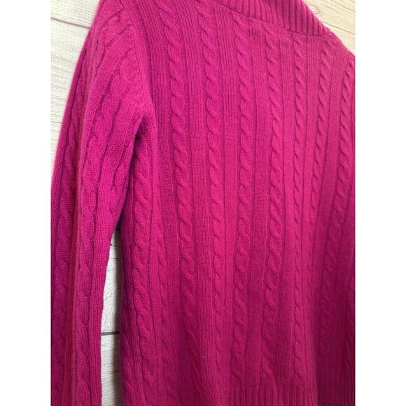 Ralph Lauren  100% Cashmere Crossover V-Neck SWEATER FUCHSIA  SIZE M -PETITE - Picture 4 of 8